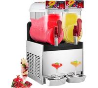 Macchina per Granita 2x3L Granitore Sorbettiera Elettrico Commerciale per Granita Bevande Vino Crema Caffè+(Size:15L x 2)