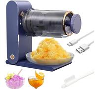 Macchina per Granita a Fiocchi di Neve Ricaricabile, Tritaghiaccio Silenzioso e Compatto, Macchina per Gelato alla Frutta con Stampini per Ghiaccioli, per Gelati, Bevande Fredde e Dessert alla Frutta.