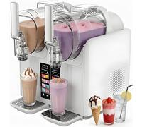 Macchina per granite, 7 in 1, 2 litri, 7 programmi intelligenti, macchina per gelato soft per uso domestico, pulizia automatica, macchina per granite per frappé, milkshake, frappé,(White)