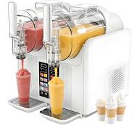 Macchina per granite con 7 programmi preimpostati intelligenti, senza ghiaccio, per la casa, congelamento rapido in 30 minuti per granite, margarita, frullati, gelato e altro ancora(White)