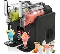 Macchina per granite con 7 programmi preimpostati intelligenti, senza ghiaccio, per la casa, congelamento rapido in 30 minuti per granite, margarita, frullati, gelato e altro ancora(Black)