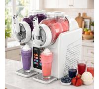 Macchina per Granite E Gelati Soft 2 in 1, con Due Serbatoi da 2 Litri per Due Gusti, 7 modalità di Temperatura Regolabile, Ideale per Casa,Cucina, Feste,Bianca