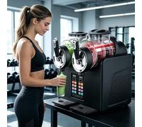 Macchina Per Granite - Macchina Per Bevande Ghiacciate A Doppia Testa-Macchina Per Slush E Gelato Soft 7 In 1,430W, 2X2L, Touch Screen, Pulizia One-Touch- Per Caffetteria, Bar, Palestra Black