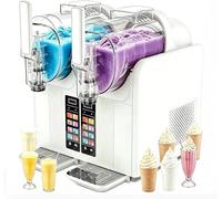 Macchina per granite Macchina per gelato a doppio serbatoio (2x2L/0,53 gal), 7 programmi preimpostati, ideale per frullati, frappè, gelato, con display a LED e funzione di autopulizia(White)