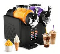 Macchina Per Granite Professionale 2x2L, Granitore Per Bevande Ghiacciate Con Doppia Testa, 7 Modalità Automatiche, Display Touch Screen, Senza Ghiaccio, Per Bar, Ristoranti, Eventi E Feste Black