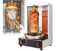 Macchina per Grigliare Shawarma, Macchina per Grigliare Gyro Kebab Verticale Elettrica, Macchina per Arrostire con 2 Tubi Riscaldanti e Vaschetta Raccogli-Carne,barbecuestove