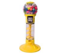 Macchina per Gumball per Bambini, Dispenser di Caramelle Stile Twirling da 43,3 cm di Altezza, 100 Giocattoli in Capsule, Grande Banca di Gumball a Spirale per Monete yellow