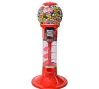 Macchina per Gumball per Bambini, Dispenser di Caramelle Stile Twirling da 43,3 cm di Altezza, 100 Giocattoli in Capsule, Grande Banca di Gumball a Spirale per Monete red