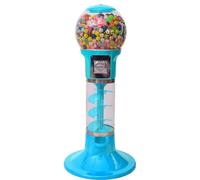 Macchina per Gumball per Bambini, Dispenser di Caramelle Stile Twirling da 43,3 cm di Altezza, 100 Giocattoli in Capsule, Grande Banca di Gumball a Spirale per Monete blue