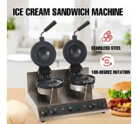 Macchina per Hamburger e Gelato a Doppia Testa, Pressa per Sandwich UFO, Macchina Elettrica per Waffle e Gelato