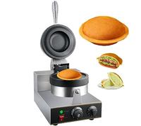 Macchina per hamburger elettrica antiaderente da 1300 W - Macchina per waffle per hamburger commerciale con controllo della temperatura, riscaldamento su entrambi i lati e timer da 5 minuti - Macchi