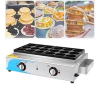 Macchina per hamburger elettrica commerciale per uova, macchina per hamburger per uova alla piastra, 9/18 Kong, controllo della temperatura 50-300 ℃ Riscaldamento rapido, per caffè Panetteria 18