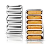 Macchina per hotdog in acciaio inossidabile da 2 pezzi, stampo per salsicce | 2 Pezzi Stampo per Salsiccia in Acciaio Inossidabile, Stampo per Panino per Hot Dog 6 Cavità Integratore Alimentare Stampo