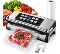 Macchina per il confezionamento alimentare digitale con doppia pompa | 130 W, Custodia in Acciaio Inox, Borsa a Rotolo e Tubo Esterno Inclusi