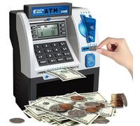 Macchina per il deposito automatico ATM per bambini, giocattolo, password intelligente, scatola di risparmio di carte magnetiche, salvadanaio elettronico per bambini, regalo di Natale