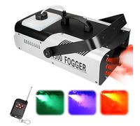 Macchina per il fumo, macchina per la nebbia da sera portatile 1500 W, con telecomando senza fili e 6 LED luce effetto stroboscopico a colori per Halloween, Natale, matrimoni, feste, DJ e spettacoli