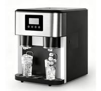 Macchina per il ghiaccio da banco 3 in 1, cubetti di ghiaccio, ghiaccio tritato e acqua fredda, serbatoio da 1,8L, 16 cubetti in 8min,Questa piccola macchina per ghiaccio,casa, cucina, ufficio