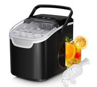 Macchina per il ghiaccio da banco, 8 cubetti di ghiaccio in 6 minuti, ghiaccio da 11,8 kg/giorno con 2 misure, mini portatile, a risparmio energetico e cestino/paletta per casa/festa/viaggio/campeggio