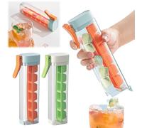 Macchina per il ghiaccio in silicone facile da staccare 6 griglie, rilascio facile, pressa con una sola mano, vassoio per cubetti di ghiaccio con manico per