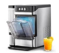 Macchina per il ghiaccio Nugget da banco con serbatoio dell'acqua rimovibile, macchina per ghiaccio a pellet masticabili morbidi 17 kg/24 ore, ghiaccio veloce one-touch, autopulente, ultra silenziosa