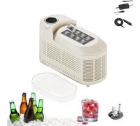 Macchina per il ghiaccio portatile da banco, Mini macchina per il ghiaccio compatta, 8 cubetti in 10-15 minuti, Compatibilità con auto 12V, Per ufficio, casa, campeggio(Cream White)