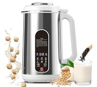 Macchina per il latte di soia, macchina per latte di noci da 1,2 l, con taglierina a 12 lame, in acciaio inossidabile, display a LED, automatica con avvio ritardato, mantiene caldo e fa bollire