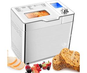 Macchina per il pane 550W, Panificatore automatico con 25 programmi, Capacità 500-1000g Argento