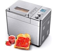 Macchina per il pane completamente automatica con scomparto automatico per ingredienti, macchina per il pane con tempo + 19 programmi, per yogurt/senza glutine