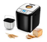 Macchina per il pane programmabile, 19 menu, ritardo di 15 ore e memoria | Macchina del Pane Automatica in Acciaio Inossidabile, Cuoce Pane e Dolci e Prepara Marmellata, Promemoria Aggiunta