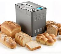 Macchina per il pane, programmabile con 25 programmi intelligenti, in acciaio inox, con funzione di mantenimento in caldo, ideale per impasti senza glutine, a lievitazione naturale e per pizza.