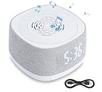 Macchina per il rumore bianco, macchina del suono con 14 suoni naturali e lenitivi del sonno e luce touch, macchina portatile per il rumore bianco con display a LED e sveglia o sonno e relax