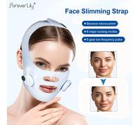 Macchina per il sollevamento del viso EMS Mento Guancia Cinghia dimagrante Massaggiatore modellante per il viso Rimozione del doppio mento V Linea Cintura di sollevamento Strumento per la cura della
