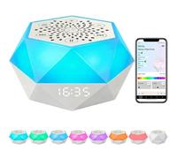 Macchina per il sonno con sveglia portatile, con 8 colori, luce d'atmosfera, controllo tramite app, rombi, musica e sonno, con 32 suoni naturali lenitivi, per bambini e adulti