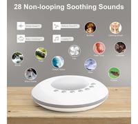 Macchina per il suono del rumore bianco per bambini 28 suoni rilassanti integrati 4 funzioni timer e memoria Dispositivo portatile ricaricabile USB per l'aiuto del sonno White Noise Machine
