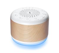Macchina per il suono del rumore in legno massello, per bambini, adulti, bambini, con 24 suoni lenitivi, 8 colori, luce notturna, timer, funzione di impostazione, portatile, per regalo (bianco, 3,93)