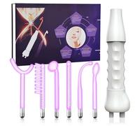 Macchina per il viso ad alta frequenza Macchina portatile per la terapia della pelle con tubo di vetro con bacchetta per elettrodi portatile con 6 bacchette di argon