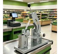 Macchina per impacchettare verdure semiautomatica, strumento portatile per reggiatura alimentare per pellicola PE/PVC, altezza e tensione regolabili per supermercati, aziende agricole