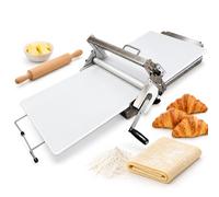 Macchina per impastare con manovella, spessore regolabile 0-25 mm | Sfogliatrice Pieghevole in Acciaio Inossidabile, Avanti e Indietro, per Croissant, Pizza e Pasticceria(S)