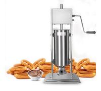 Macchina per insaccare salsicce e preparare churros spagnoli 2 in 1, insaccatrice verticale per salsicce, macchina manuale per churros, con 5 ugelli, per casa, ristoranti, caffetterie, panetterie, 5