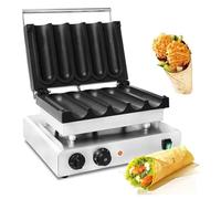 Macchina per Involtini di Uova Commerciale 5-Grid da 3000W, Macchina per Involtini di Pollo Antiaderente con Timer e Controllo della Temperatura da 50-300°C per Bar e Colazioni al Ristorante