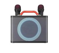 Macchina per karaoke, altoparlante Bluetooth con doppio microfono, altoparlante per karaoke, set per karaoke, set per karaoke, illuminazione colorata, altoparlante grande, nessun rumore,