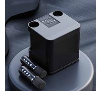 Macchina per karaoke, Altoparlante per karaoke Bluetooth portatile con 2 microfoni wireless Sistema PA audio HD Echo e taglio vocale, Supporta TF/USB, AUX-in, Dispositivo di canto