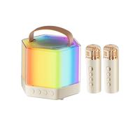 Macchina per karaoke | Altoparlanti di karaokes portatili dinamici di illuminazione RGB | Set di microfono per altoparlanti wireless di illuminazione RGB, 2 microfoni Wireles per campeggio, picnic, fe