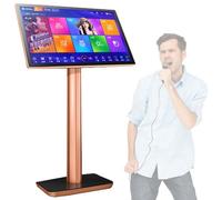 Macchina per karaoke, attrezzatura per karaoke da 22 pollici, touch screen capacitivo ad alta definizione 4K, 27 lingue, lettore karaoke KTV per feste in casa al bar,Black-1TB