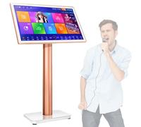 Macchina per karaoke, attrezzatura per karaoke da 22 pollici, touch screen capacitivo ad alta definizione 4K, 27 lingue, lettore karaoke KTV per feste in casa al bar,White-1TB