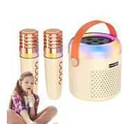 Macchina per karaoke con 2 microfoni senza fili, piccola macchina per karaoke, karaoke portatile per | Altoparlante di canto karaoke con luce che cambia per casa, viaggi, campeggio