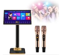Macchina per karaoke con 2 microfoni wireless, 1,1 milioni di canzoni, portatile, 48 cm, supporto multilingue per feste in famiglia