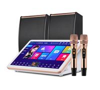 Macchina per Karaoke con 2 microfoni Wireless e Altoparlanti, per Feste in casa, spettacoli di Strada, Compleanni, Cerimonie di Laurea, Danze di Piazza (White)