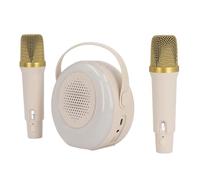 Macchina per karaoke, con 2 microfoni wireless, sistema portatile per karaoke portatile senza fili Bluetooth che canta musica con effetti di cambio voce e luci LED, per la famiglia