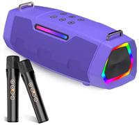 Macchina per karaoke con due microfoni wireless, potente altoparlante Bluetooth portatile da 60 W, batteria a lunga durata per feste all'aperto e in famiglia, sistema PA per donne alla moda, ragazze